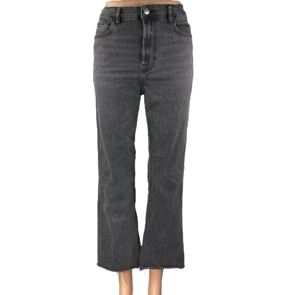 MNG Mango Bootcrop Women's Black High Waist Flared Bootcut Denim Jeans Pants 8 - Picture 1 of 5